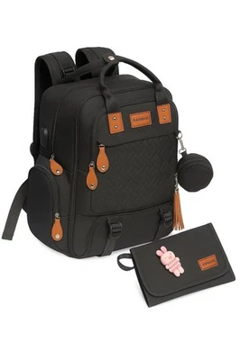 Multi-Function Diaper Bag Backpack with Changing Mat, USB Port & 18 Pockets - Image 1 of 4