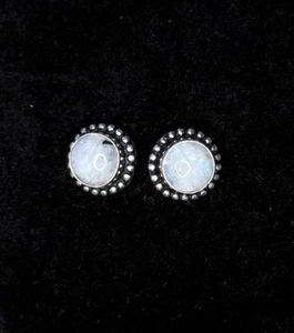 Moonstone Hand Made Sterling Silver Earrings - Picture 1 of 2