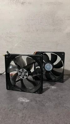 Cooler Master 120mm Case Fans x2 – Blue LED + Standard 3-Pin – Tested Working - Image 1 of 4