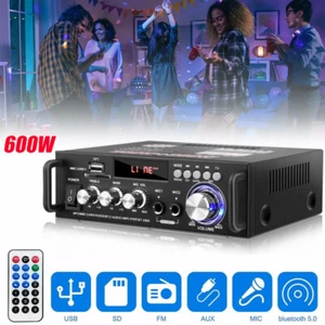 600W Bluetooth 5.0 Verstärker Mini HiFi Power Audio Stereo Amplifier MP3 Player - Bild 1 von 18