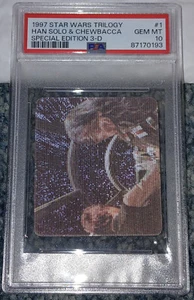 1997 STAR WARS TRILOGY SE 3-D #1 HAN SOLO & CHEWBACCA POP 8 PSA 10 GEM MINT - Picture 1 of 2