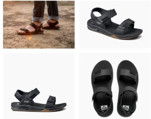 Sandalia Reef Fanning Baja negra/plateada con tiras para hombre tallas EE. UU. 7-17 ¡¡NUEVA!!! - Imagen 1 de 1