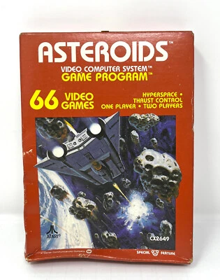 ORIGINAL 1981 ATARI ASTEROIDS CX2649 GAME - GLUE SEALED !  - DAMAGED BOX! - Image 1 of 4