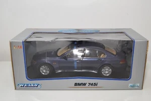 B69 1:18 WELLY BMW 745i 745 i MET. AZUL SIN USAR, EN CAJA - Imagen 1 de 12