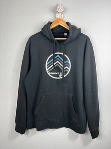 Marmot Men's Hoodie Size XL Black Long Sleeve Mountain Logo - Picture 1 of 11