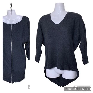 Express Women’s Sweater Zip Up Back High Low Lightweight Oversized Size XS - Picture 1 of 14