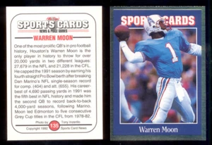 1992 Sports Card News WARREN MOON Houston Oilers Magazine Gold Foil Card - Picture 1 of 1