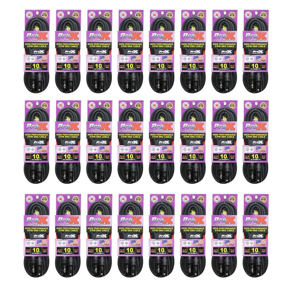 20 PROX 5 Pin 10 FT High Performance DJ Data Lighting DMX Cable