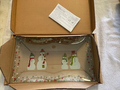 NUEVO Plato dividido Pampered Chef #3012 muñecos de nieve puntos Foto 1 de 3