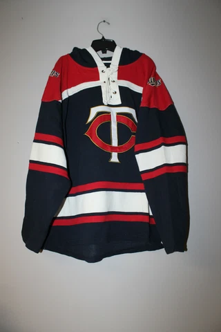 New MLB Minnesota Twins old time style mid weight cotton hoodie men's L Cover