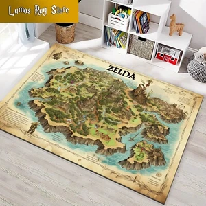 Alfombra Zelda Map, alfombras Legend Of Zelda, regalo para alfombra de jugador, alfombra Zelda Gamer, alfombra Zelda - Imagen 1 de 9