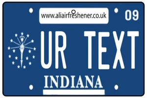 Customized Indiana License Plate Car Air Freshener - Picture 1 of 2
