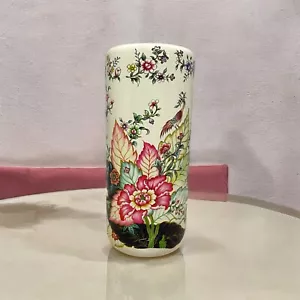 Ceramic Umbrella Stand Pink Floral Print Design Round Office, Home Decor Classic - Picture 1 of 6
