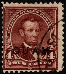 Guam - 1899 - 4 Cents Lilac Brown Abraham Lincoln Issue #4 Light Town Postmark - Picture 1 of 1