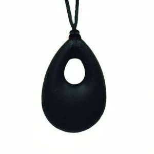 Chubuddy Oval Chewy Pendant With Breakaway Clasp Necklace- Licorice Color - Picture 1 of 4