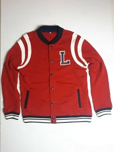 Las Vegas Boy’s Red Mix Varsity Jacket 13-14 Years With Button - Picture 1 of 6