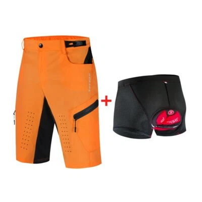 Pantalones Cortos de Ciclismo para Hombres Pantalones Cortos de Bicicleta con Bolsillos con Cremallera Ropa Interior Acolchada Pantalones Cortos Foto 1 de 4