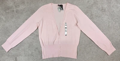 Cárdigan Mossimo Mezcla Seda Ligero Abotonado Cuello en V Top X-Grande Rosa NUEVO Foto 1 de 4