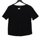 Zara Women's T-Shirt S Black 100% Cotton Short Sleeve Round Neck Basic