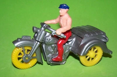 Harley Davidson Police Servi motocicleta de plástico duro Thomas Toys de la década de 1950 + piloto Foto 1 de 4