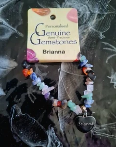 Personalised Genuine Semi-Precious Gemstones Bracelet - Brianna - Hippy Crystal - Picture 1 of 2