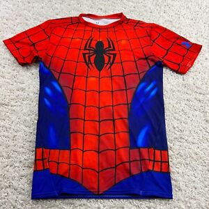 Spiderman Under Armour Shirt Boys Youth Large Compression Heat Gear Activewear