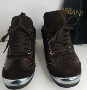 Mens Dolce Gabbana Limited Edition Crocodile Sneakers 7.5 DG Shoes US Size 8.5 - Picture 1 of 12
