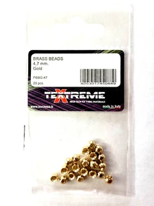 BRASS BEADS - GOLD - 4.7mm - 20 pc. - Textreme - Fly Tying Material - JIG - NEW! - Picture 1 of 3
