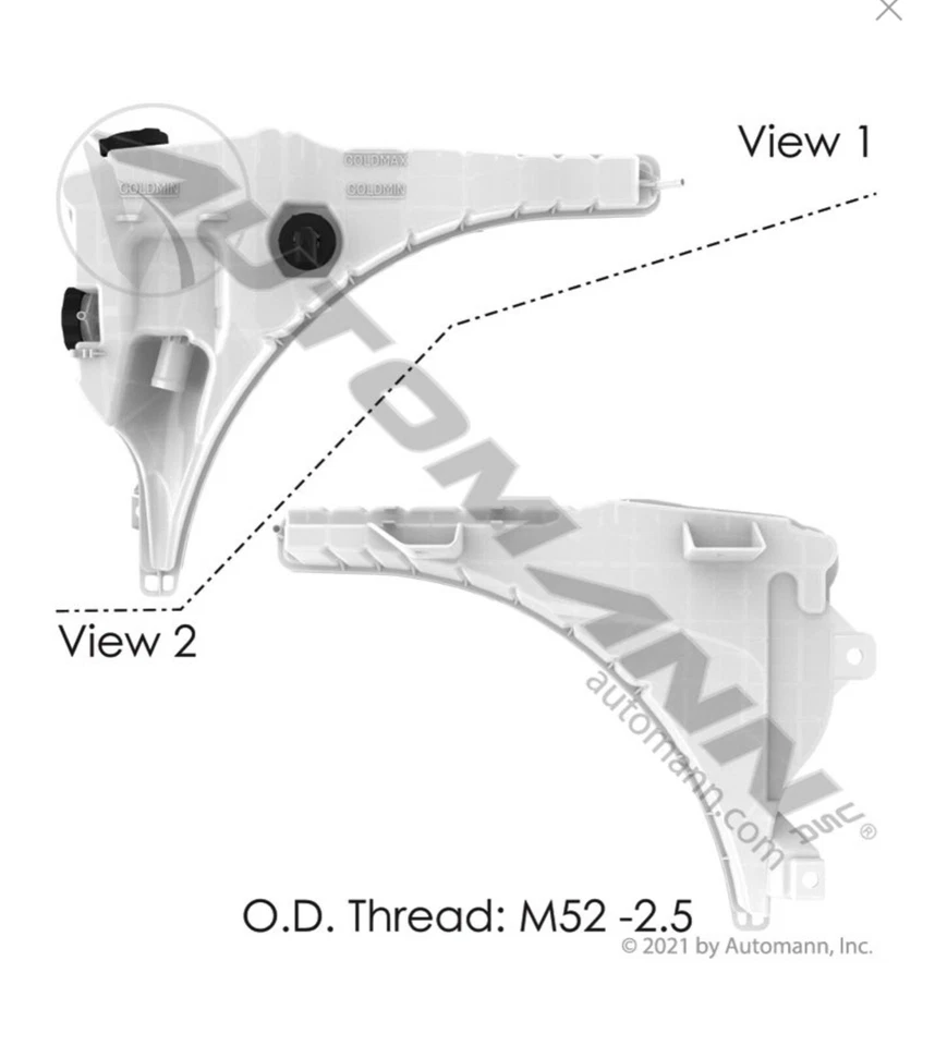 575.1073-FREIGHTLINER COOLANT RESERVOIR A0525263005 A0525263003 Cascadia Columbi Foto 1 de 2