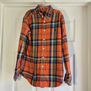 Polo Ralph Lauren Boy's Size M Fall Plaid Shirt Orange Button Down Long Sleeve - Picture 1 of 7