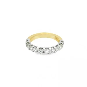 18ct White & Yellow Gold 1.50ct Diamond Set Eternity Ring Size M - Picture 1 of 5