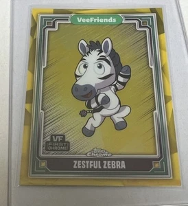 TOPPS CHROME 2025 VEE FRIENDS ZESTFUL ZEBRA YELLOW REFRACTOR - Picture 1 of 5