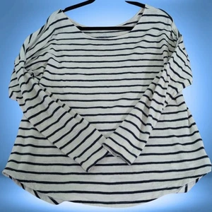 Preppy Stripe Southern Tide Classic Nautical Boat Neck Long Sleeve Top Size XL - Picture 1 of 7
