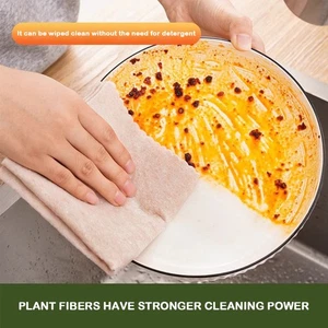 No Lint Oil-free Dishcloth Easy To Clean Plant Fiber Dishcloth Kitchen - Picture 1 of 11