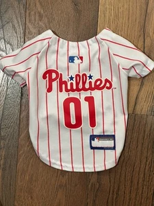 Philadelphia Phillies MLB Striped Pet Jersey Size XS - Pre-owned - Picture 1 of 7