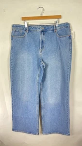 NWT Old Navy Womens Extra High Rise Wide Leg Solid Blue Size 20 - Picture 1 of 18