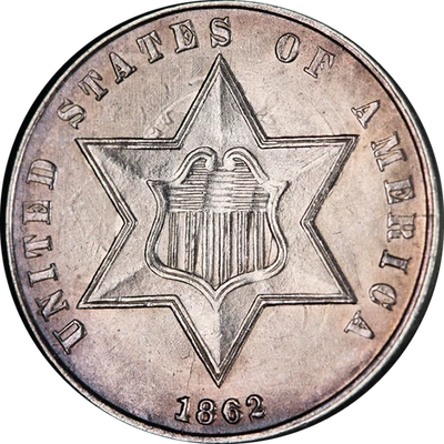 1862 Three (3) Cent Silver Nice Unc Nice Eye Appeal Nice Strike - Image 1 of 2
