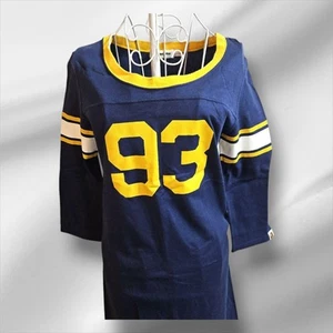 A Bathing Ape Navy Blue White 93 T-Shirt Dress Size S 3/4 Sleeve Casual Wear - Picture 1 of 11