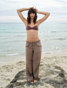 H&M Mia Regan Cargo Linen pants size 4. NWT. Sold Out - Picture 1 of 9