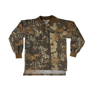 Vtg RedHead Polo Long Sleeve Shirt Men's Realtree Camo Hunting Large? XL? READ - Picture 1 of 6