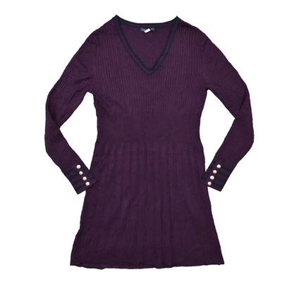 Tommy Hilfiger Women's Size S Sweater Dress Dress Purple Short Casual Rayon - Image 1 of 4