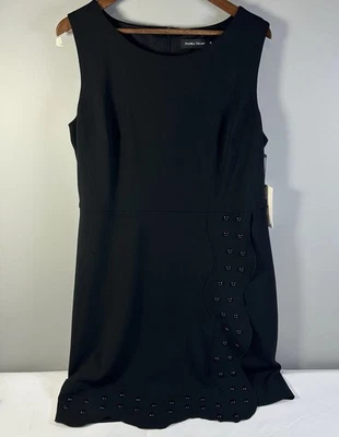 Nuevo con etiquetas Vestido Formal Ivanka Trump Negro Midi País de las Maravillas Adornado Para Mujer Talla 16 Foto 1 de 4