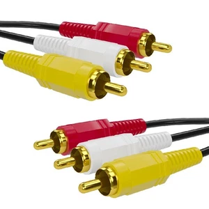 RCA AV Cable 4.6 Feet Gold Plated Yellow/White/red Male to Male - Afbeelding 1 van 1