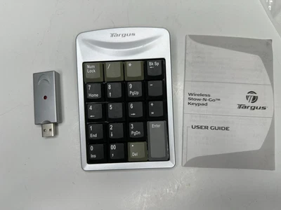 Targus Wireless Stow-n-Go USB Keypad Model AKP01US Computer Number Pad - Image 1 of 2