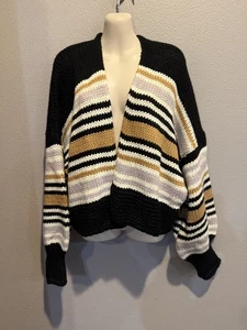 Neu mit Etikett DAVI & DANI Izzy Chucky Damen-Strickstrickjacke offen offen Größe L - Bild 1 von 7