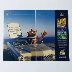Crash Bandicoot PS1 Sony PlayStation Game Promo Poster 90s Rare Print Ad 1999 - Picture 1 of 5