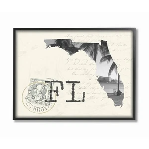 Stupell Florida Black and White Photograph Framed Art, 11 x - Picture 1 of 2