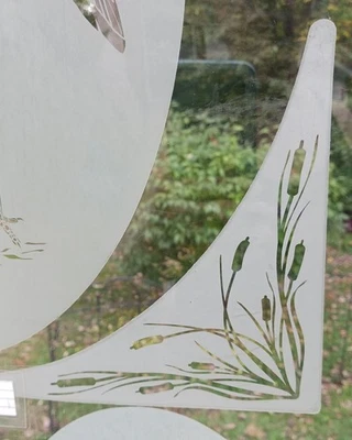 CATTAILS Aspecto Grabado Adhesivo 5"X5" Esquinas Extraíbles y Reutilizables 224 Foto 1 de 2