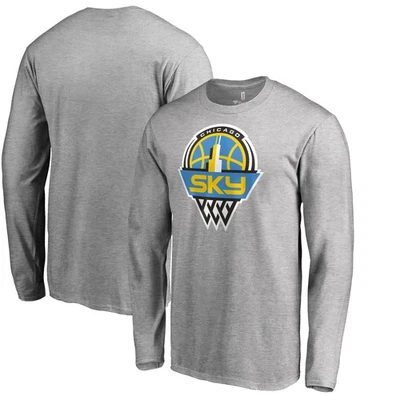 Men's Heathered Gray Chicago Sky Primary Logo Long Sleeve T-Shirt - Image 1 of 3