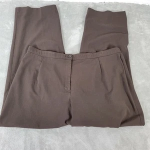 Dress Barn Womens Pants 20 Plus Straight Leg Career Brown Poly Blend Zip Fly - Picture 1 of 8